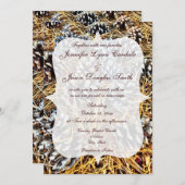 Rustic Country Camo Pine Cones Wedding Invitation Kaart (Voorkant / Achterkant)