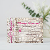 Rustic Country Camo Pink Bow Wedding RSVP (Debout devant)
