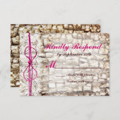 Rustic Country Camo Pink Bow Wedding RSVP (Devant / Derrière)