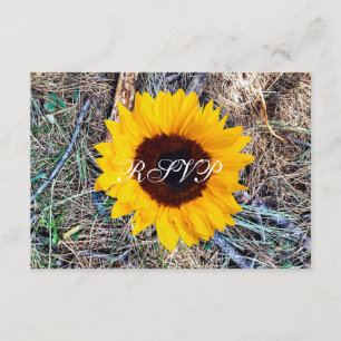Rustic Country Camo Sunflower Wedding RSVP-kaarten RSVP Kaartje