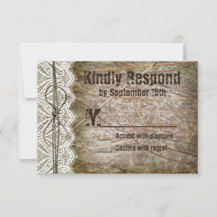 Rustic Country Camo Wedding RSVP-kaarten RSVP Kaartje