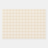 Rustic Country Chic Cream Plaid, Dots & Stripes Inpakpapier Vel (Voorkant)