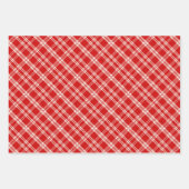 Rustic Country Chic Cream & Red Mixed Plaid Inpakpapier Vel (Voorkant)