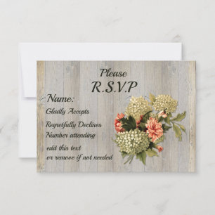 Rustic Country Chic, Old Wood et Flowers RSVP