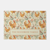 Rustic Country Chicken Family Name Farm Door Mat (Voorkant)