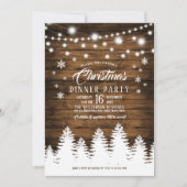 Rustic Country Christmas Dinner Party Invitation (Devant)