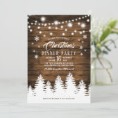 Rustic Country Christmas Dinner Party Invitation (Debout devant)