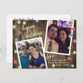 Rustic Country Christmas Lights Foto Briefkaart (Voorkant / Achterkant)