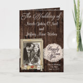 Rustic Country Couple Photo Wedding Programme (Devant)