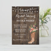 Rustic Country Cowboy Boot Vrijgezellenfeest Uitno Kaart (Staand voorkant)