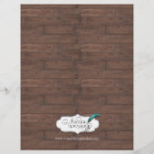 Rustic Country Cowboy Petten Wedding Menu (Achterkant)