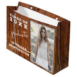 Rustic Country Dark Wood Photo Afstuderen Groot Cadeauzakje