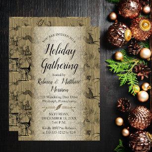 Rustic Country Deer Holiday Collections Invitation