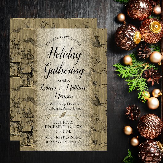 Rustic Country Deer Holiday Collections Invitation