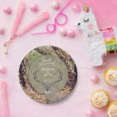 Rustic country Deer Hunter Wedding Papieren Bordje (Feest)