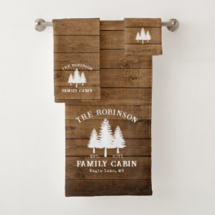 Rustic Country Famille Cabines Arbres Bois Planche