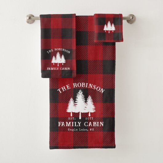 Rustic Country Family Cabine Tree Red Buffalo Plai (En situation)