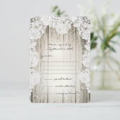 Rustic Country Faux Lace Barnwood Wedding RSVP (Debout devant)