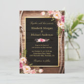 Rustic Country Floral Grange Faire-part de mariage (Debout devant)