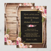 Rustic Country Floral Grange Faire-part de mariage (Devant / Derrière)