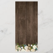 Rustic Country Floral String Lights Menu Mariage (Dos)