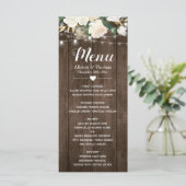 Rustic Country Floral String Lights Menu Mariage (Debout devant)