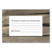 Rustic Country Grange Bois Mariage Cartes de conse (Dos)
