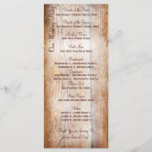 Rustic Country Grange Bois Programmes de mariage v (Dos)