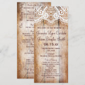 Rustic Country Grange Bois Programmes de mariage v (Devant / Derrière)