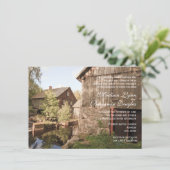 Rustic Country Grange Cabine Mariage Invitations (Debout devant)