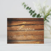 Rustic Country Grange Carte de réception en bois (Debout devant)