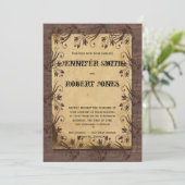 Rustic Country Grange Faire-part de mariage de bea (Debout devant)