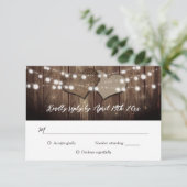 Rustic Country Grange Jardin Mariage Cartes RSVP (Debout devant)