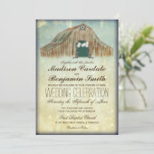 Rustic Country Grange Mariage Invitations (Debout devant)