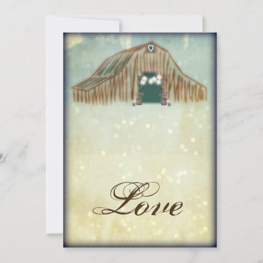 Rustic Country Grange Mariage Invitations (Dos)