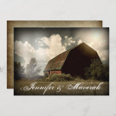 Rustic Country Grange Mariage Invitations (Devant / Derrière)