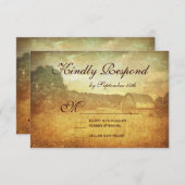 Rustic Country Grange Perdu Mariage Cartes RSVP (Devant / Derrière)