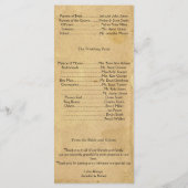 Rustic Country Grange Programme de mariage en bois (Dos)