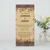 Rustic Country Grange Programme de mariage en bois (Debout devant)