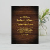 Rustic Country Grange Real Gold Foil Invitation (Debout devant)