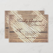 Rustic Country Grange Wood Coeur Mariage RSVP Cart (Devant / Derrière)