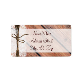 Rustic Country Grange Wood Lace Twine Étiquettes d