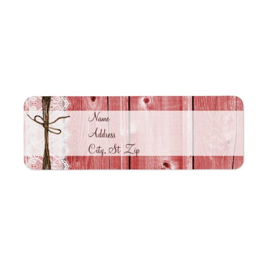 Rustic Country Grange Wood Lace Twine Étiquettes d (Devant)