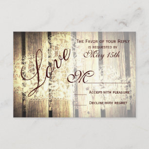Rustic Country Grange Wood Love Wedding Cartes RSV