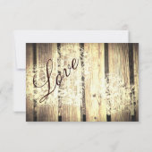Rustic Country Grange Wood Love Wedding Cartes RSV (Dos)