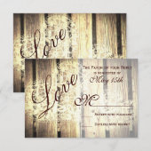 Rustic Country Grange Wood Love Wedding Cartes RSV (Devant / Derrière)