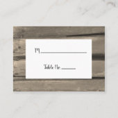 Rustic Country Grange Wood Mariage Carte de place (Devant)