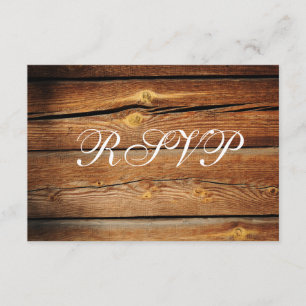 Rustic Country Grange Wood Wedding Cartes RSVP