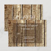 Rustic Country Grange Wood Wedding Cartes RSVP (Devant / Derrière)