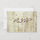 Rustic Country Grange Wood Wedding Cartes RSVP (Dos)